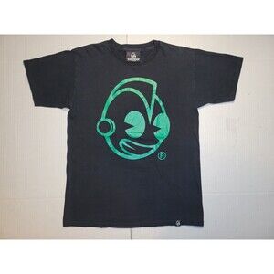 Vintage Y2K 00s KidRobot Head Cartoon Classic Logo Green Black Mens S USA Made‎